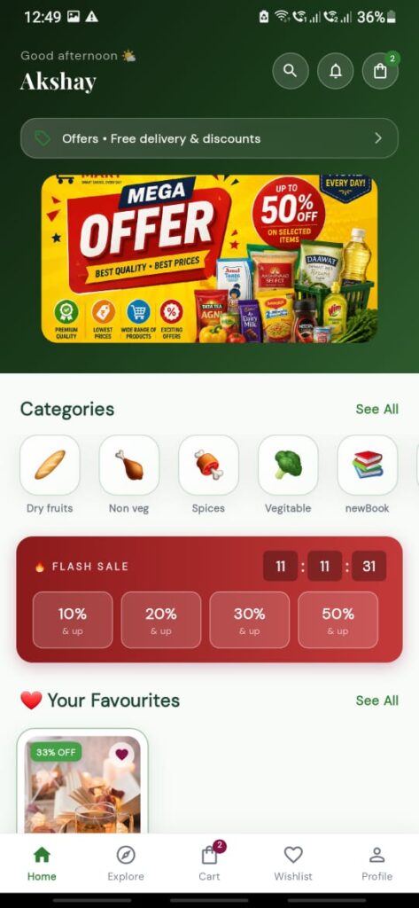 Fresh Grocery Mobile App